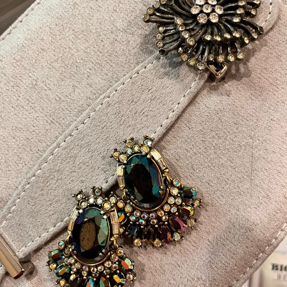 COLLECTOR ITEM Vtg Hollycraft 1956 Peacock Clip Earrings Emerald Articulated - Picture 7 of 7